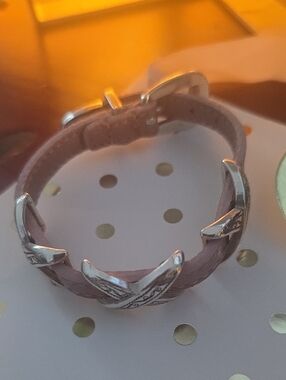 Brighton Silver Accent Pink Leather Bracelet - NWT
